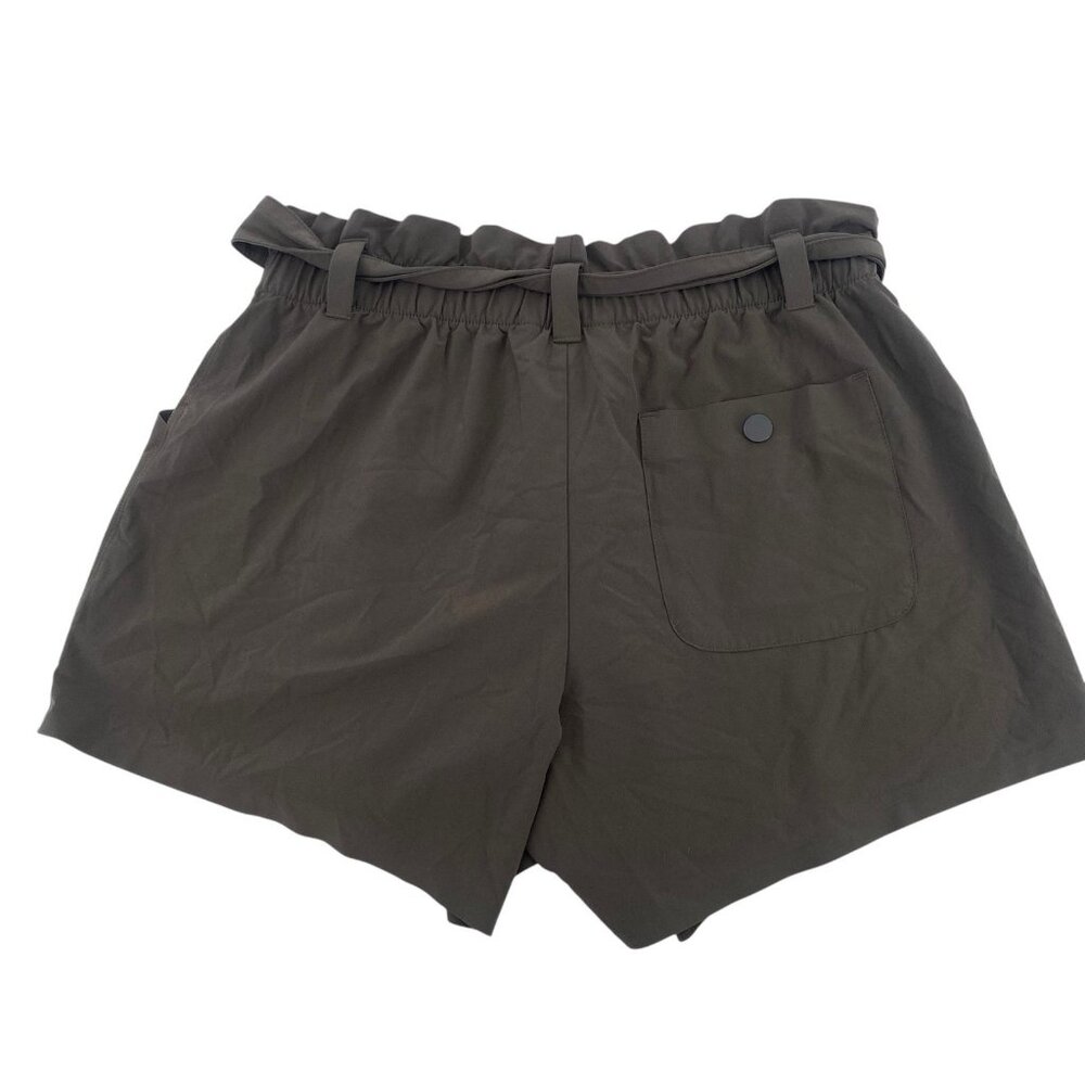 ATHLETA Women’s Size 8 Skyline Paper Bag Belted Shorts in Arbor Olive 29292 - Picture 2 of 13